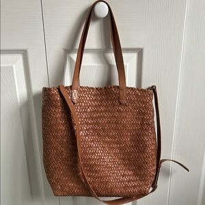 Madewell brown Woven Leather Tote Bag